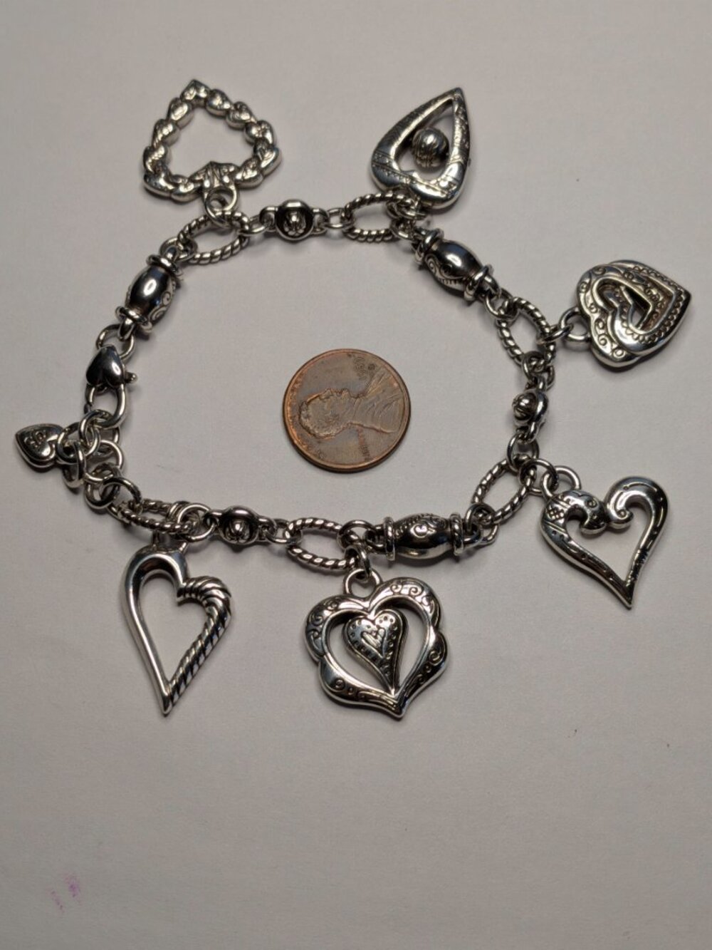 Retired Brighton L’Amore Heart Charm Bracelet